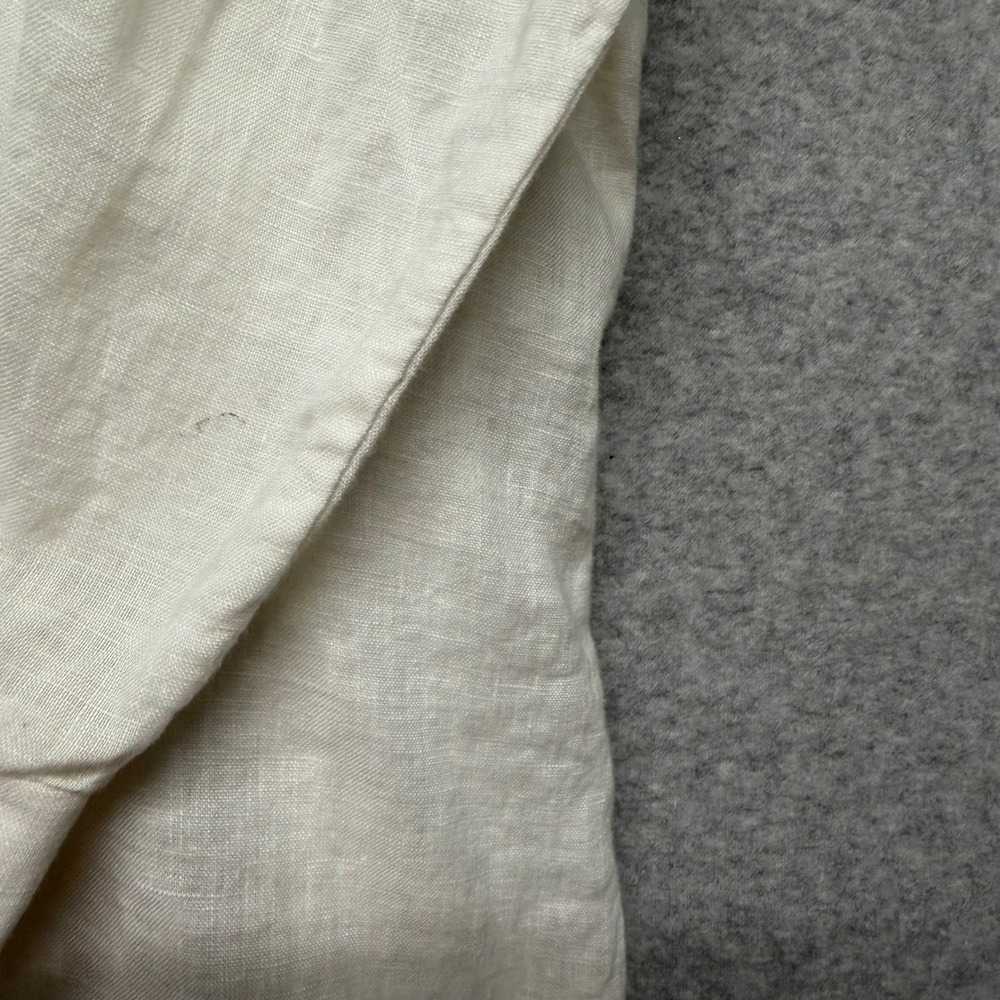 Boho Chic Linen Tunic Women XL White 3/4 Sleeve Relaxed Top Lagenlook Minimalist - Picture 9 of 14